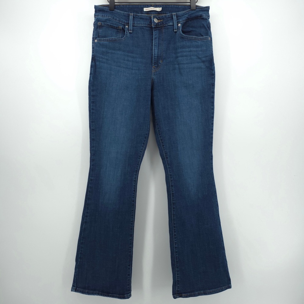 Levi's Womens Jeans 725 High Rise Bootcut Size 32 Blue Dark Wash Denim
